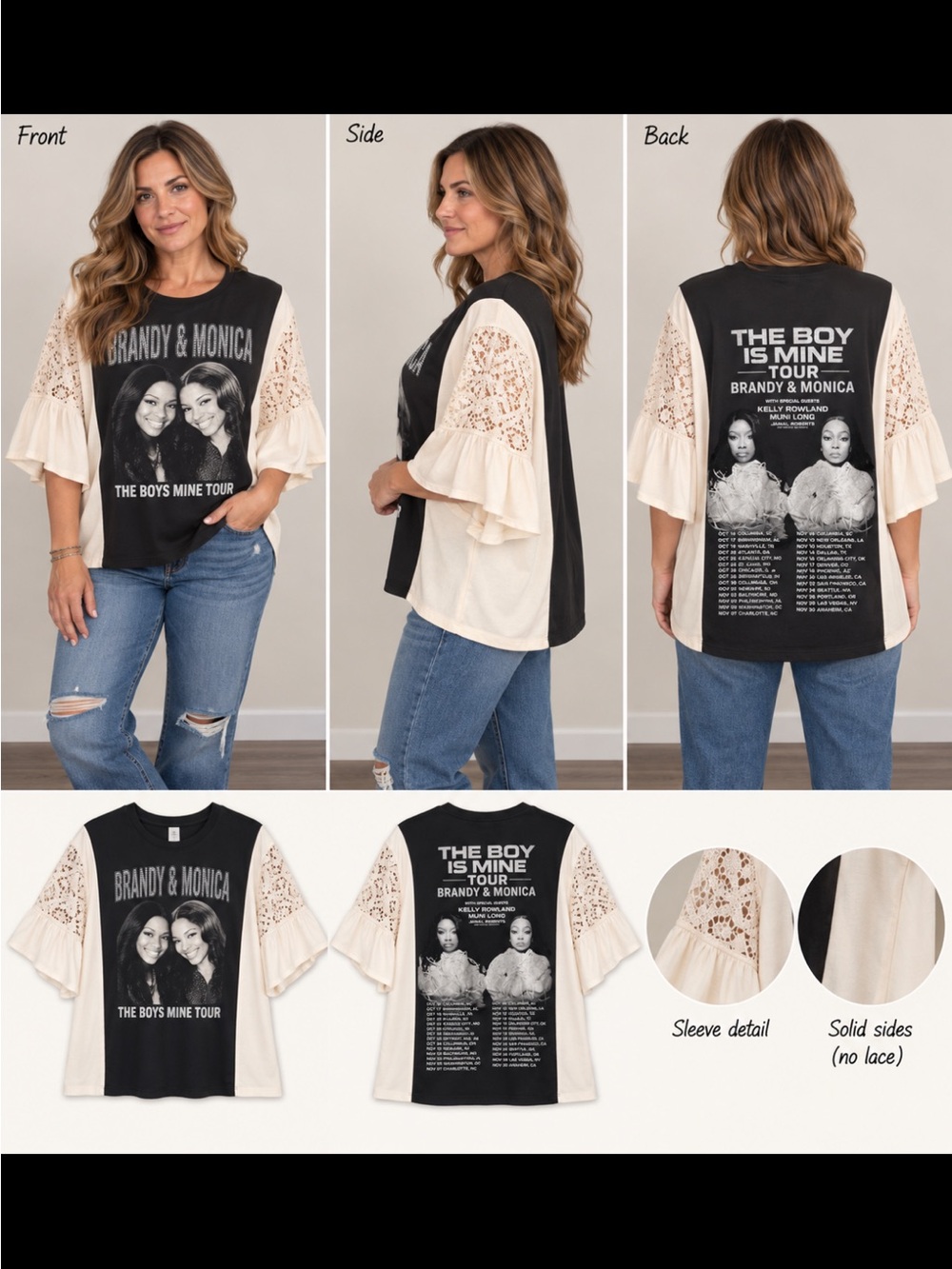 Brandy & Monica "The Boy Is Mine" Graphic Tee - Handcrafted Upcycled Oversized